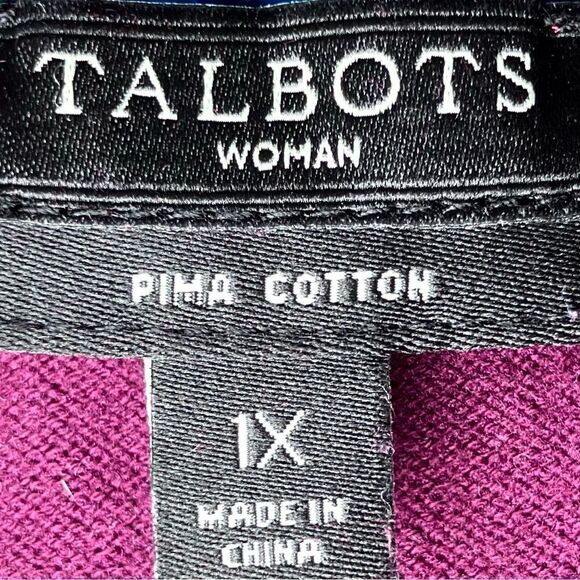 Talbots Crew Neck Pima Cotton Sleeveless Sweater in Magenta Women’s 1X - Picture 4 of 5